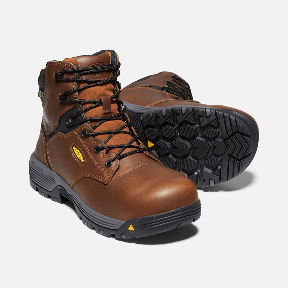 Botte de Travail Keen Homme Marron | Chicago 6\" Internal Met Waterproof (Carbon-Fiber Toe) | SCXAE-4